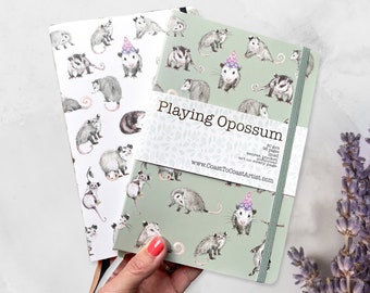 Notebook : Playing Opossum Possum Woodland, Art, Softcover Lined Pocket, Gift, Rescue, Wildlife, woodland, school, journal, Stocking Stuffer