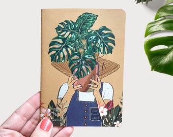 Crazy Plant Lady Pocket Notizbuch, gefütterte Seiten, abgerundete Ecken, Liste, Notizblock, Geschenk für Naturliebhaber, Garten, Zitrus, Strumpfstopf