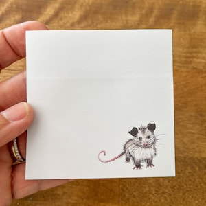 Sticky Notepad SET Opossum Possum Sticky Notepad, Art, Stationary, Wildlife Lover, Animal Rehab, Cute, Gift, Stocking Stuffer