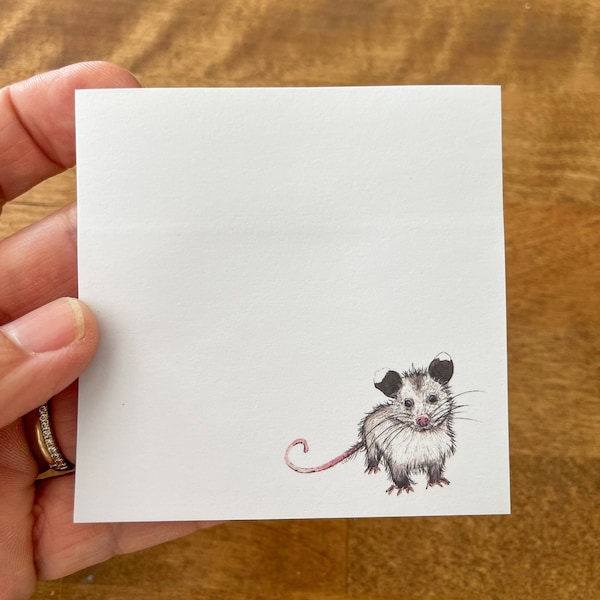 Opossum Sticky Notepad Set, Watercolor Art Stationery