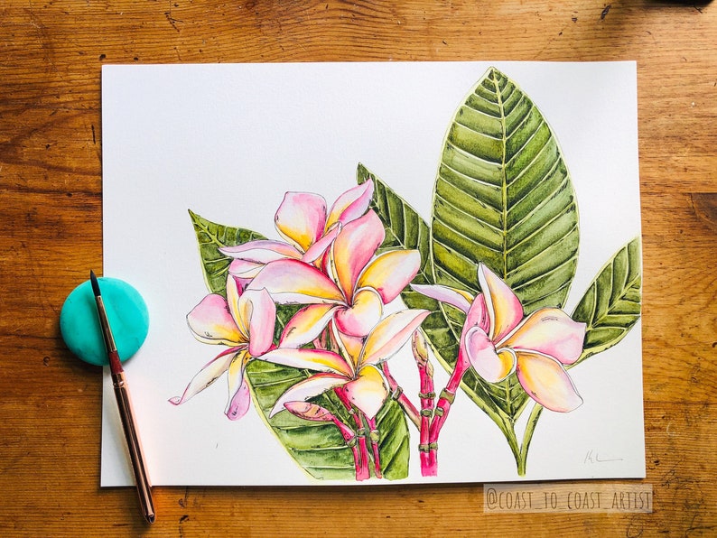Plumeria Tropical Flower Limited Edition PRINT