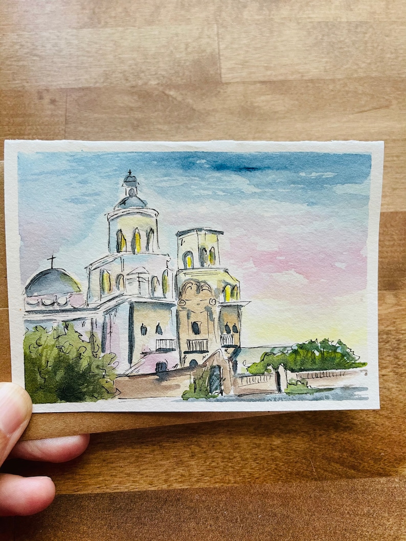 Original Chapel Church Desert Sonoran Mini Greeting Card