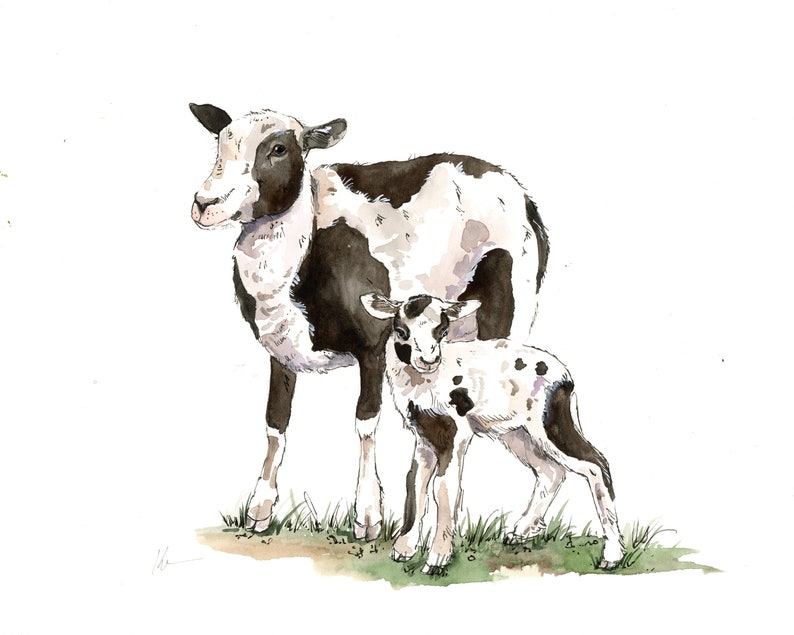 Original: Sheep Spotted Merino Lamb Baby Painting Dorset and Barbados Cross image 6