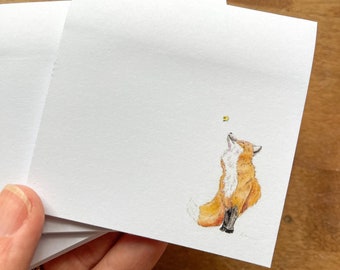 Sticky Pad : Sweet Fox Sticky Notepad, Art, Stationary, Wildlife Lover, Animal Rehab, Cute, Gift, Stocking Stuffer