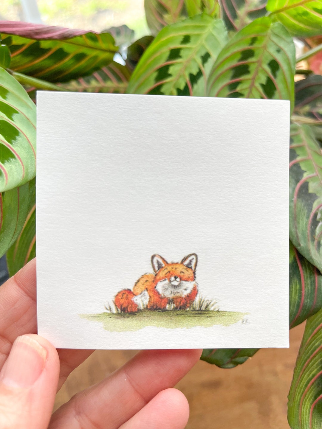 Smiling Fox Sticky Notepad: Watercolor Art Stationery - Etsy