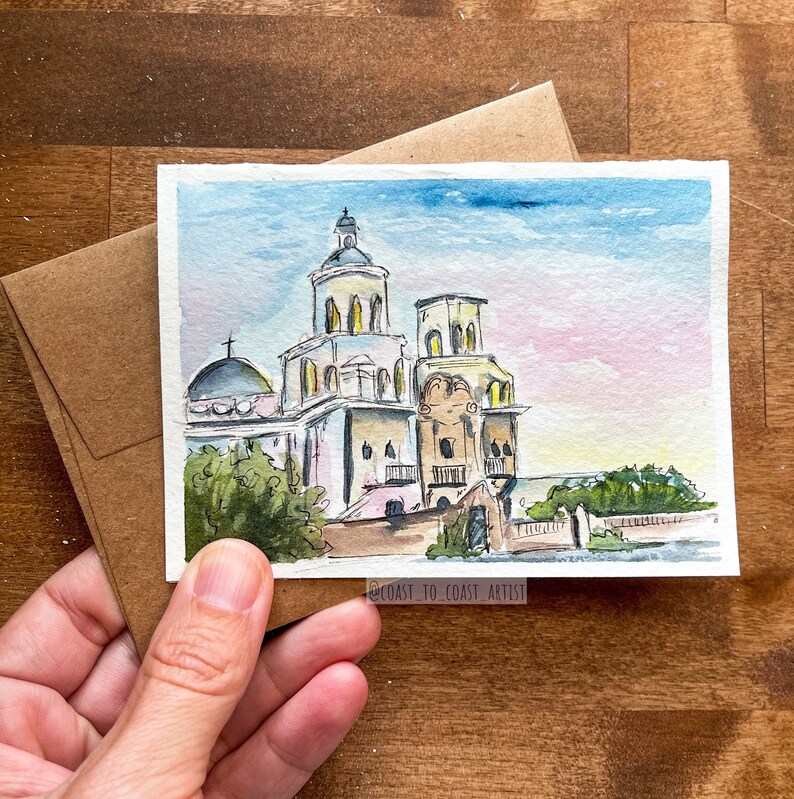 Original Chapel Church Desert Sonoran Mini Greeting Card