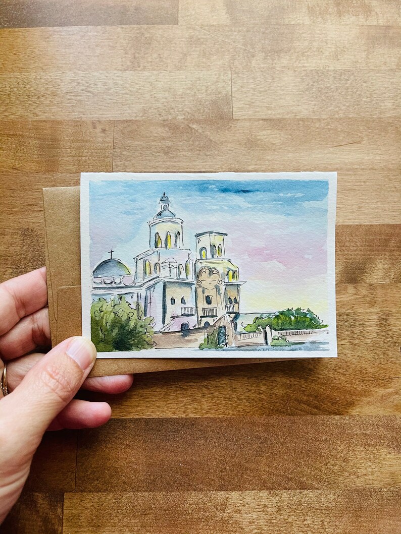 Original Chapel Church Desert Sonoran Mini Greeting Card