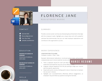 Resume Template Word And Pages with Cover Letter, 1 -2 Pages Cv Template, Minimalist Resume Professional Cv with photo