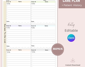 Nurse To Do List, To Do List For Nurses, Editable Nurse Note, Nursing School Notes, Medsurg Nurse, Nursing Shift, Nurse Planner, RN Sheets