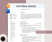 Professional And Modern Resume Template Word, Mac Pages, 1-3 Page Resume Template, Cover Letter & References Template, CV Template For Word
