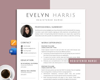 Nursing Resume Template, Registered Nurse Resume Template RN, CNA, Word & Pages, Physician Assistant Resume for Nurse, New Grad Nurse CV