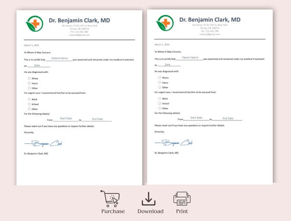 Doctor Excuse Note Word, Dr Note Template With Signature, Drs