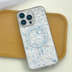 Funda para teléfono MagSafe con inicial personalizada y nombre de abulón para iPhone 17 16 e 15 14 13 12 Pro Max plus y Samsung Galaxy S 26 25 24 23 Ultra.