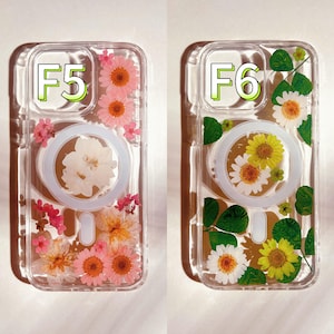 Custodia trasparente con fiori pressati MagSafe per iPhone 17 Air 16 e 15 14 13 12 Pro Max e custodie Ultra Floral per Samsung S 23 24 25 26 immagine 4