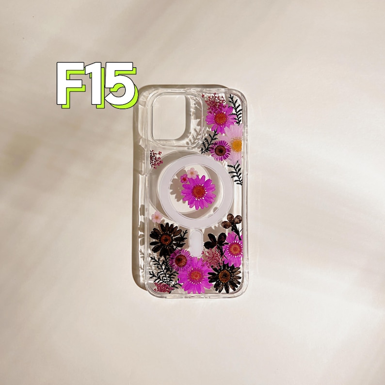 Custodia trasparente con fiori pressati MagSafe per iPhone 17 Air 16 e 15 14 13 12 Pro Max e custodie Ultra Floral per Samsung S 23 24 25 26 F15