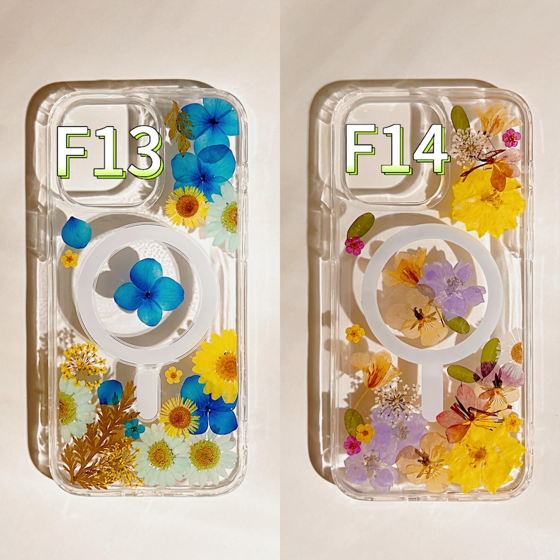 Custodia trasparente con fiori pressati MagSafe per iPhone 17 Air 16 e 15 14 13 12 Pro Max e custodie Ultra Floral per Samsung S 23 24 25 26 immagine 8