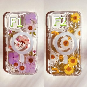 Custodia trasparente con fiori pressati MagSafe per iPhone 17 Air 16 e 15 14 13 12 Pro Max e custodie Ultra Floral per Samsung S 23 24 25 26 immagine 2