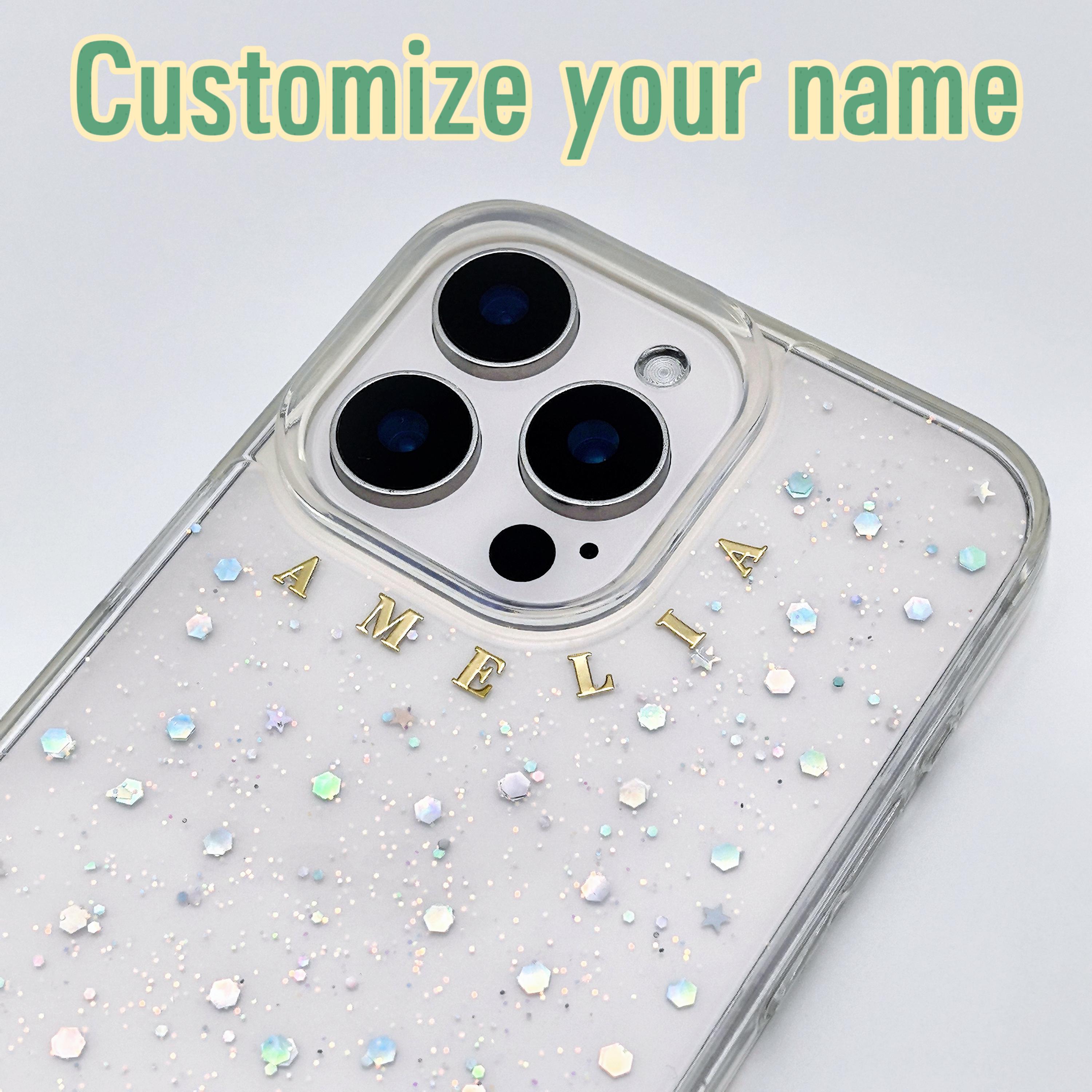 Individuell mit Name Personalisierte Monogramm Anfang Handytasche iPhone 16 E 15 14 13 12 11 Pro Max plus Samsung Galaxy S25 S24 S23 S22 Ultra