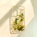 Real Floral Pressed Flower Clear Phone Case iPhone 17,16 E 15,14,13,12, mini–Pro Max plus Samsung Galaxy S23 S24 S25 Ultra Flowers Cases
