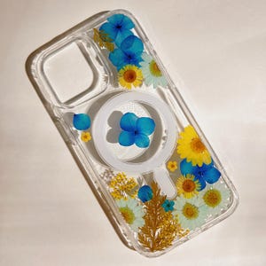 Custodia trasparente con fiori pressati MagSafe per iPhone 17 Air 16 e 15 14 13 12 Pro Max e custodie Ultra Floral per Samsung S 23 24 25 26 immagine 18
