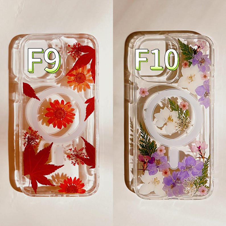 Custodia trasparente con fiori pressati MagSafe per iPhone 17 Air 16 e 15 14 13 12 Pro Max e custodie Ultra Floral per Samsung S 23 24 25 26 immagine 6