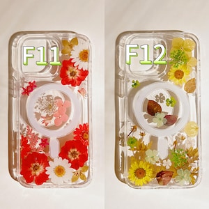 Custodia trasparente con fiori pressati MagSafe per iPhone 17 Air 16 e 15 14 13 12 Pro Max e custodie Ultra Floral per Samsung S 23 24 25 26 immagine 7