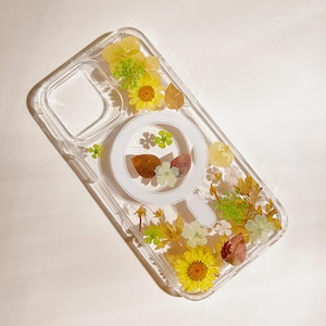 Custodia trasparente con fiori pressati MagSafe per iPhone 17 Air 16 e 15 14 13 12 Pro Max e custodie Ultra Floral per Samsung S 23 24 25 26 immagine 17