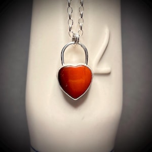 Heart Shaped Rosarita and Sterling Silver pendant.