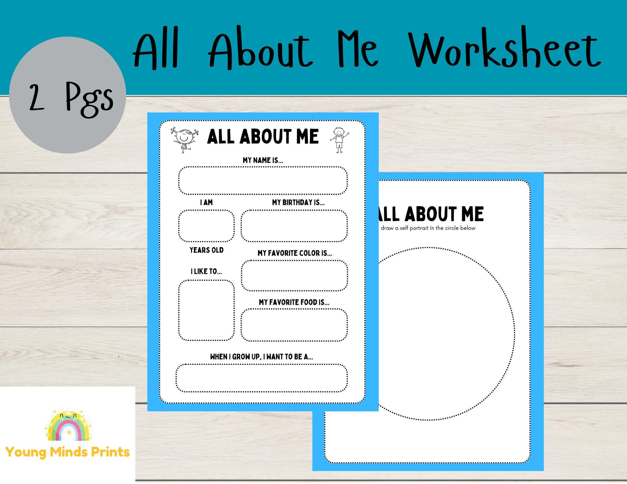 All About Me Worksheet - Etsy