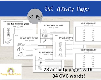 CVC Word Arbeitsblätter – Frühes Lesen üben für Vorschule und Kindergarten