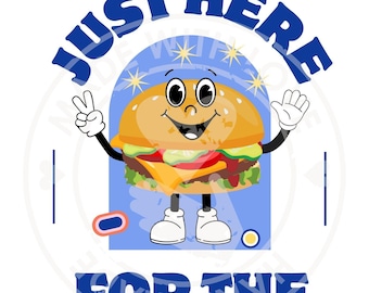 Burger PNG: qui solo per gli hamburger, grafica divertente per buongustai (download digitale)