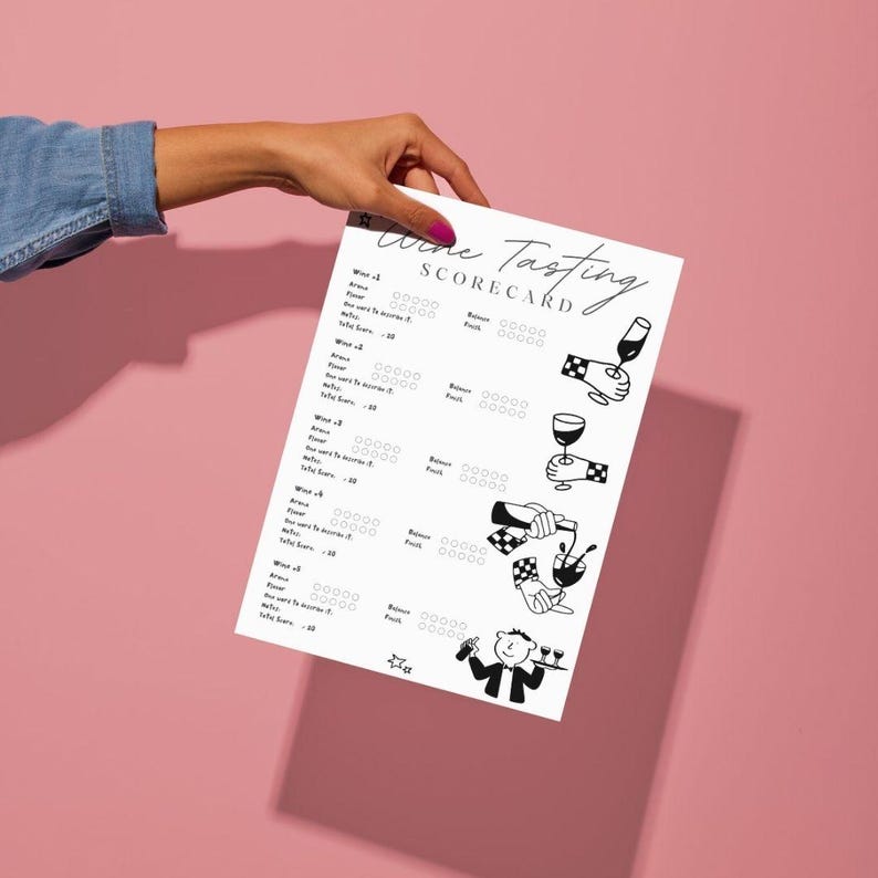Wine Tasting Scorecard Printable | Bachelorette, Birthday Party Game ...