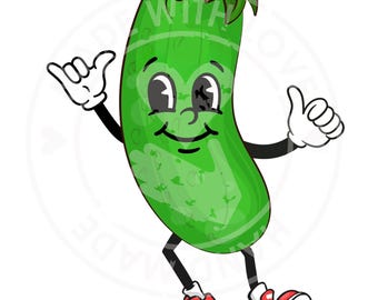 Pickle PNG : Graphic Pickles Guy T-Shirt Design (Digital Download)