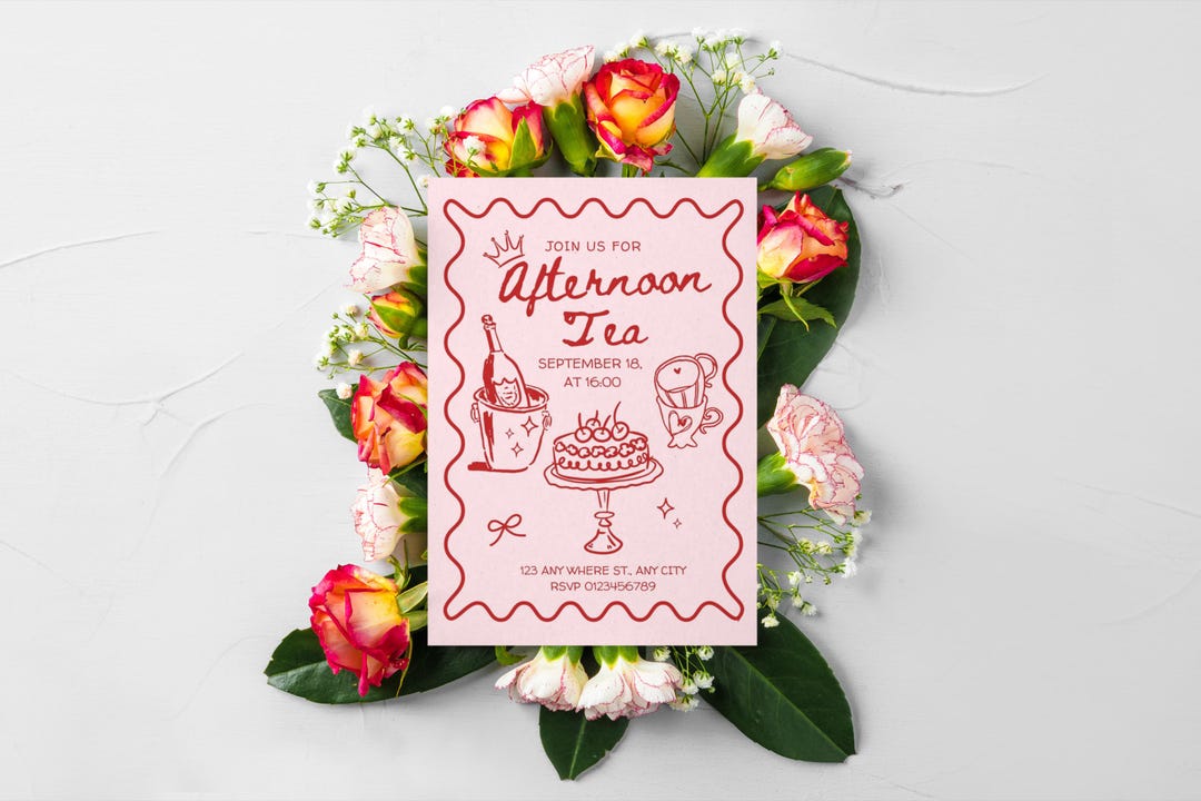 Afternoon Tea Party Invitation Printable | Editable Birthday Invite ...