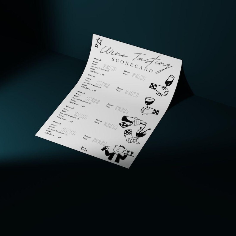 Wine Tasting Scorecard Printable | Bachelorette, Birthday Party Game ...