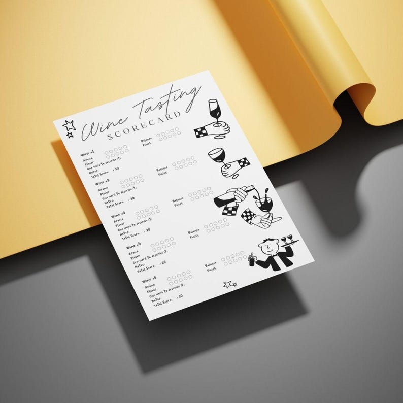 Wine Tasting Scorecard Printable | Bachelorette, Birthday Party Game ...