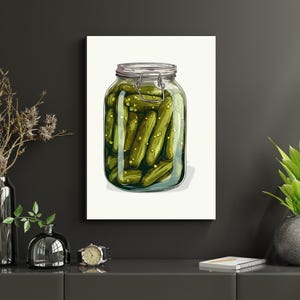 Pickle Jar Wall Art, Vintage Pickle Jar Decor, Foodie Art Print, Home Decor, Pickle Lover Gift,Pickle Jar Print, Pickle Art,Instant Download