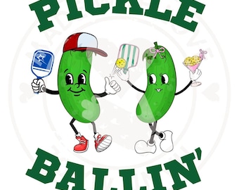 Pickle Ballin' PNG: Rolig Dill T-shirtdesign (digital nedladdning)