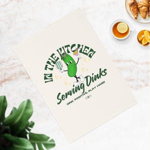 Pickleball Cotton Tea Towel - Fun Kitchen Gift for Sports Lovers, Perfect for Cocktails & Game Day Serving