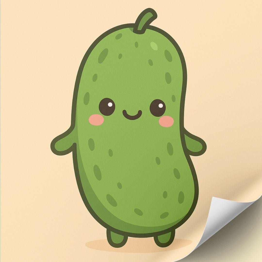 Arte kawaii con pepino - Etsy México, image size:1080x1080
