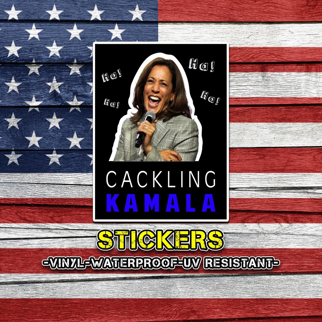 Kamala Harris Sticker, Pro Trump Decal, Funny Cackling Kamala ...
