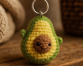 Crochet Avocado Keychain Pattern: Beginner Friendly Amigurumi (PDF Pattern)