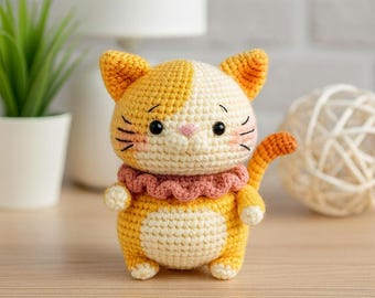Crochet Cat Plush Pattern: Sleepy Amigurumi Kitten Toy (PDF Pattern)