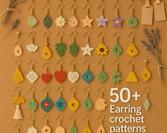 50+ Crochet Earring Patterns PDF Bundle – Instant Download DIY Jewelry Designs