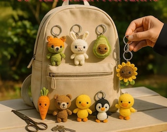 50+ Micro Amigurumi Crochet Patterns: Mini Animal & Food Keychains (PDF Download)