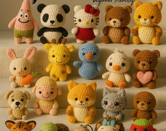 Tiny Crochet Animal Patterns Bundle: 20 Amigurumi Plushies PDF