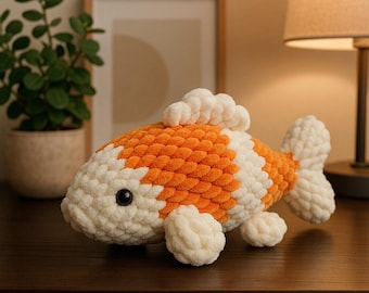 Crochet Koi Fish Plush Pattern: Amigurumi Carp Toy (PDF)