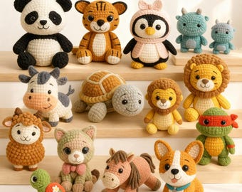 50+ Easy Crochet Animal Patterns | Beginner Amigurumi Toy PDF Bundle