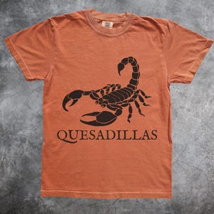 Quesadillas Scorpion Graphic Tee - Comfort Colors Vintage Ringer T-Shirt