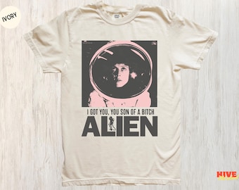 Maglietta vintage del film Alien: horror fantascientifico retrò, colori comodi